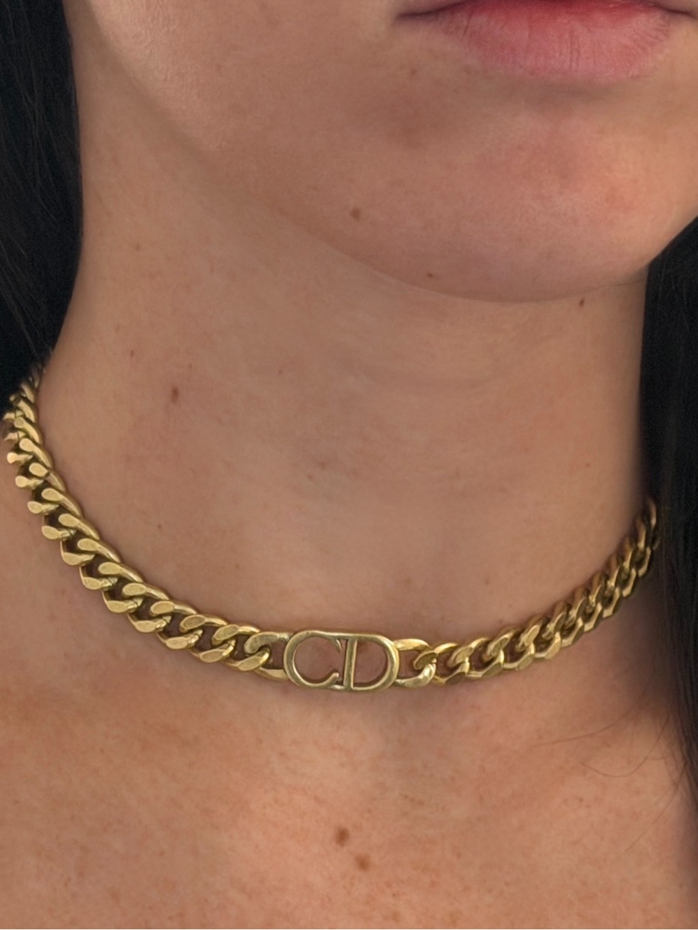 Gold chain CD necklace